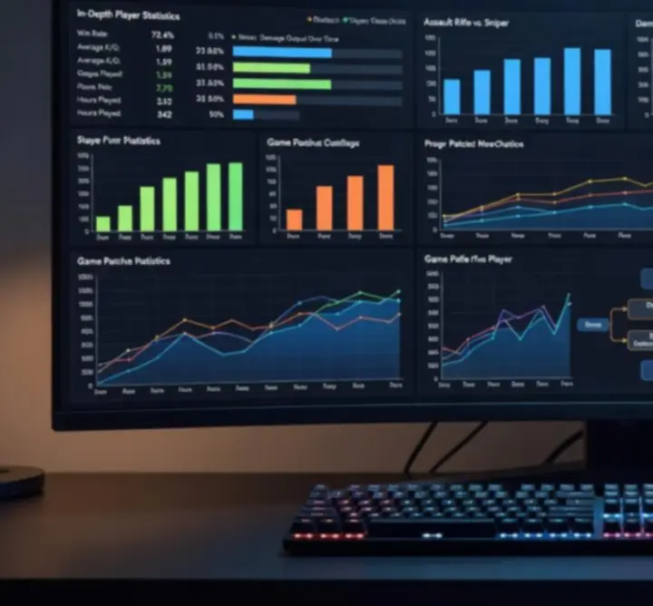 Infografika z danymi i statystykami dotyczącymi wyników graczy w różnych grach