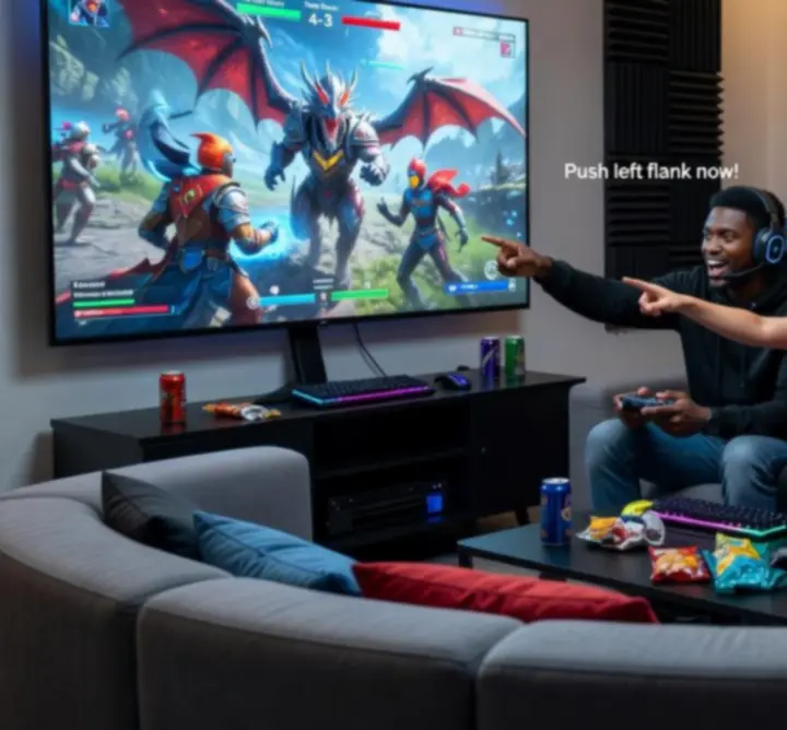 Gracze podczas intensywnej sesji multiplayer